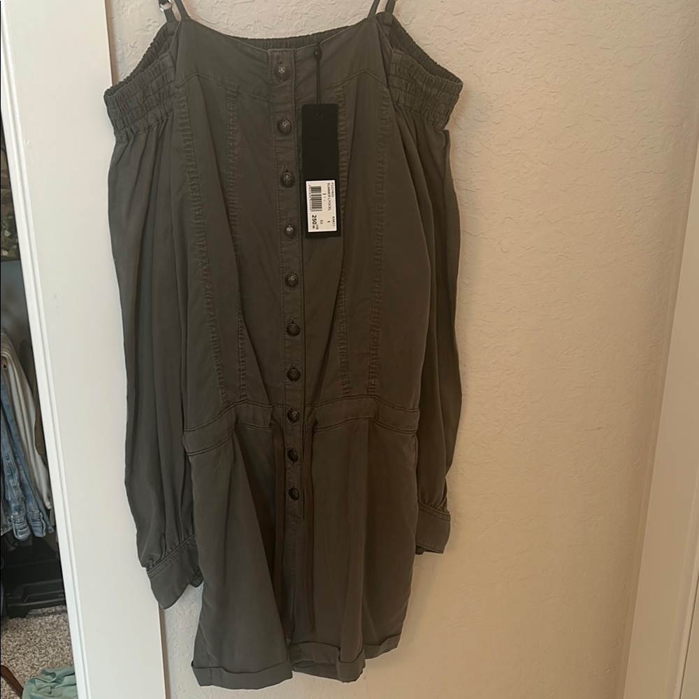 The Kooples Olive Button-Front romper